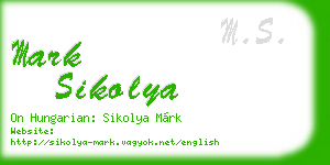 mark sikolya business card